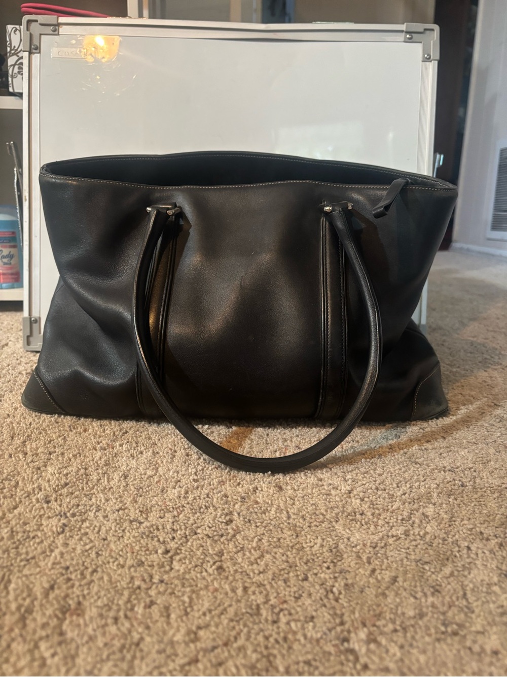 Coach Black Leather Hampton Tote